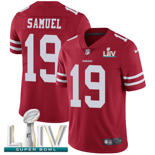 San Francisco 49ers Nike 19 Deebo Samuel Red Super Bowl LIV 2020 Team Color Men Stitched NFL Vapor Untouchable Limited Jersey